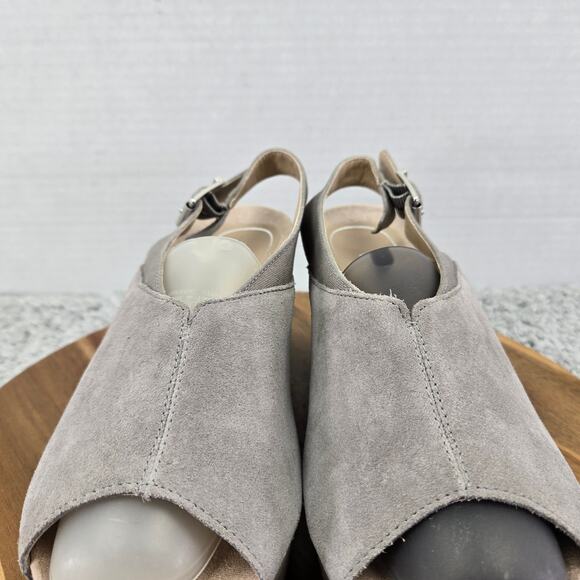 Vionic Trixie Toffee Light Grey Suede Platform Slingback Wedge Sandal Womens 9 - Picture 9 of 15
